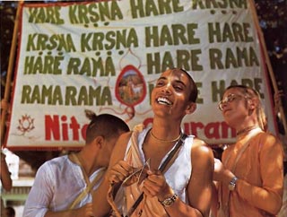 Devotees chant