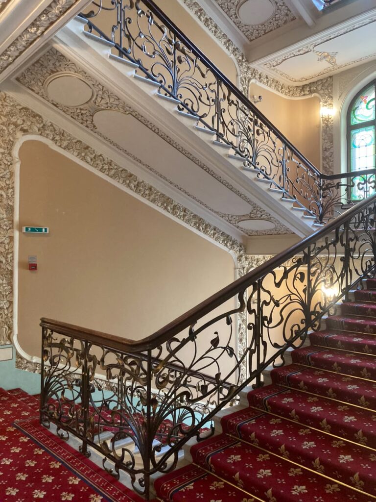 The historic staircase of Hotel National in Moscow