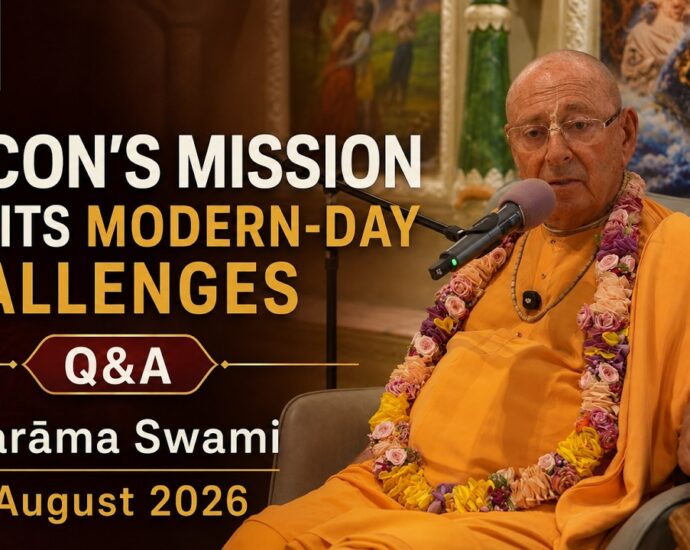 Śivarāma Swami speaking about ISKCON’s mission and modern-day challenges