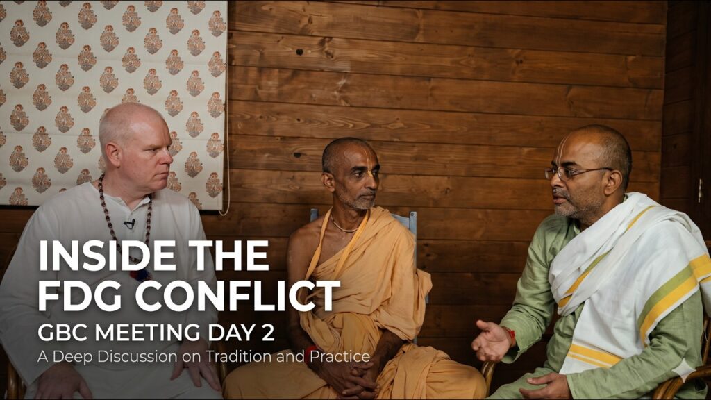 Thumbnail of the ISKCON India Scholars Board video Inside the FDG Conflict: GBC MGM